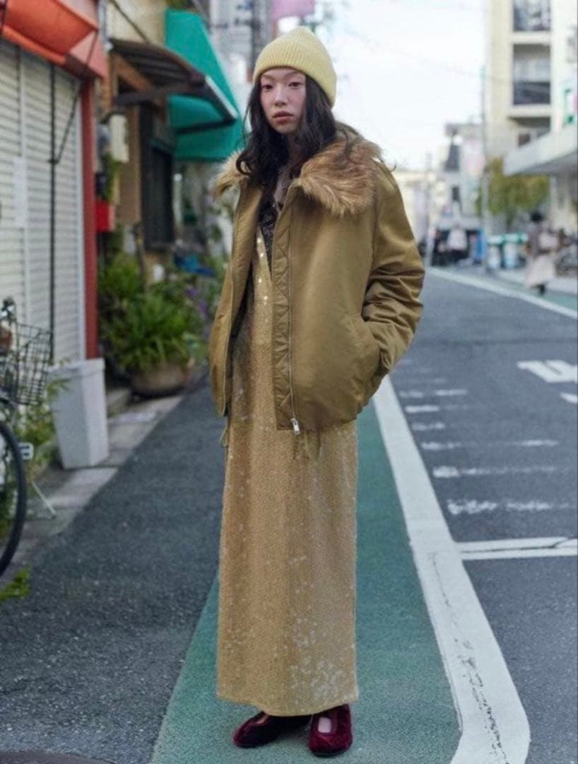 ZARA フェイクファー襟 ボンバージャケット ZW COLLECTION S