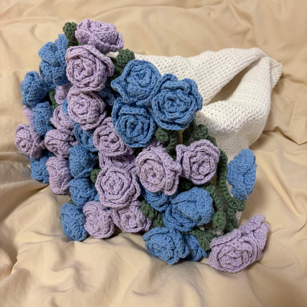 ブーケブランケット　巻かない薔薇　バラ　直径約84cm バラ52個