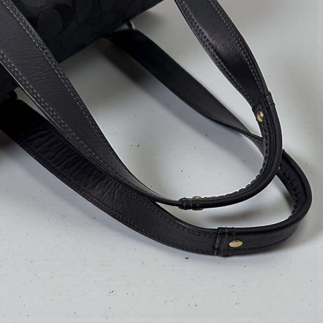 コーチ トートバッグ ターンロック シグネチャー レザー ゴールド金具 黒