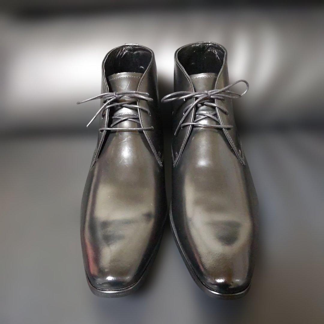 未使用⭐️トラサルディ レザーハイカットチャッカブーツ 27 ブラック