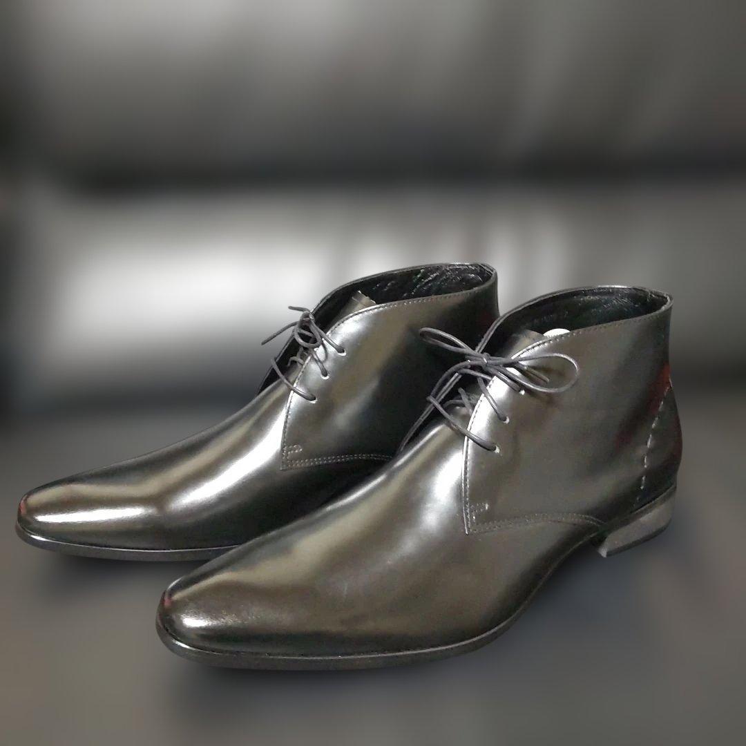 未使用⭐️トラサルディ レザーハイカットチャッカブーツ 27 ブラック