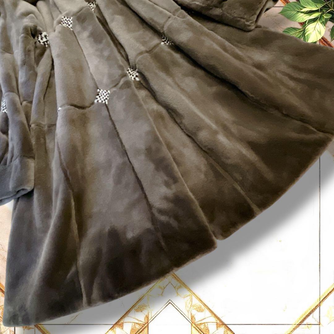 【美品】SAGA MINK 毛皮コート　ミンク　レアデザイン　裏地アート柄