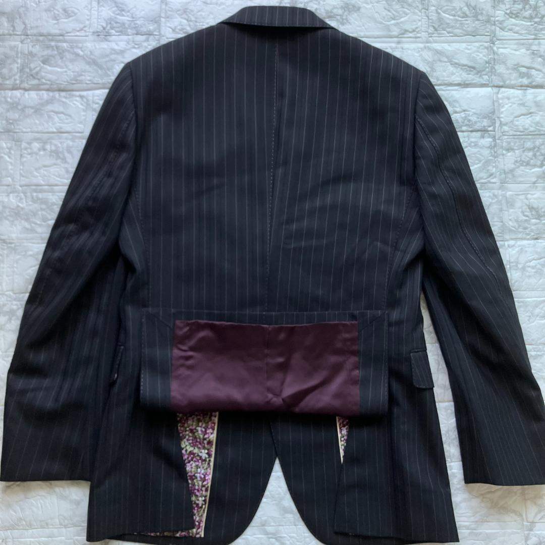 極美品◎ポールスミス エルメネジルドゼニア スーツ セットアップ 花柄 ブラック