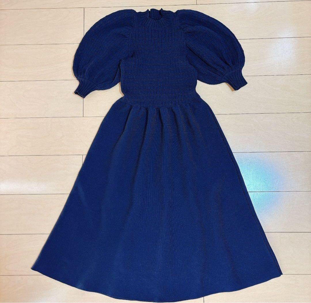 seventenセブンテン ボリュームスリーブニットドレス