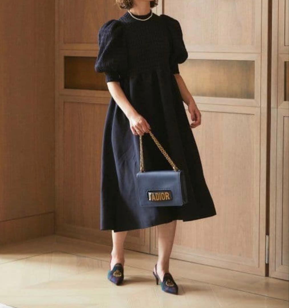 seventenセブンテン ボリュームスリーブニットドレス