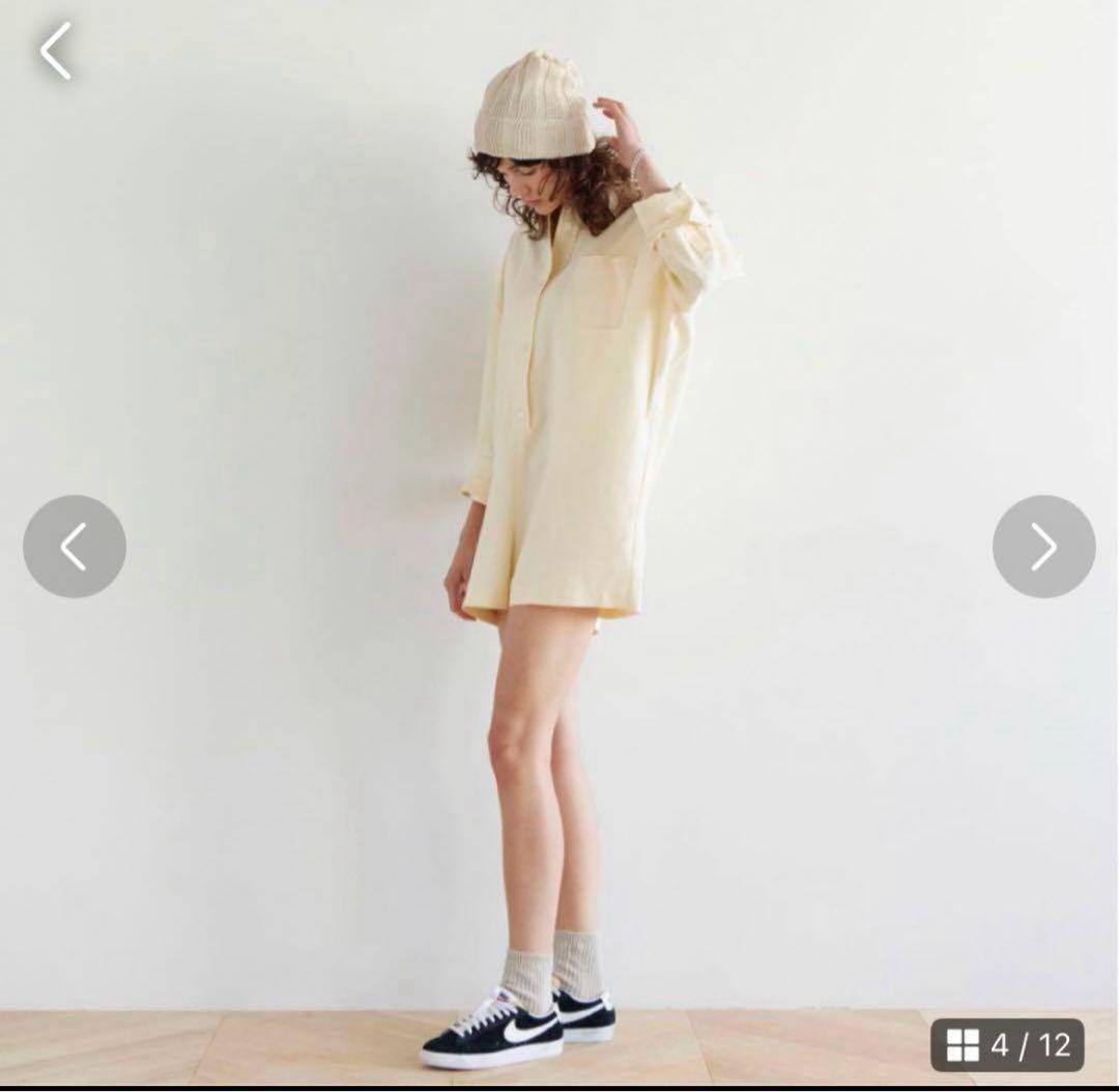 Searoomlynn シールームリン OXFORD シャツロンパース レモン