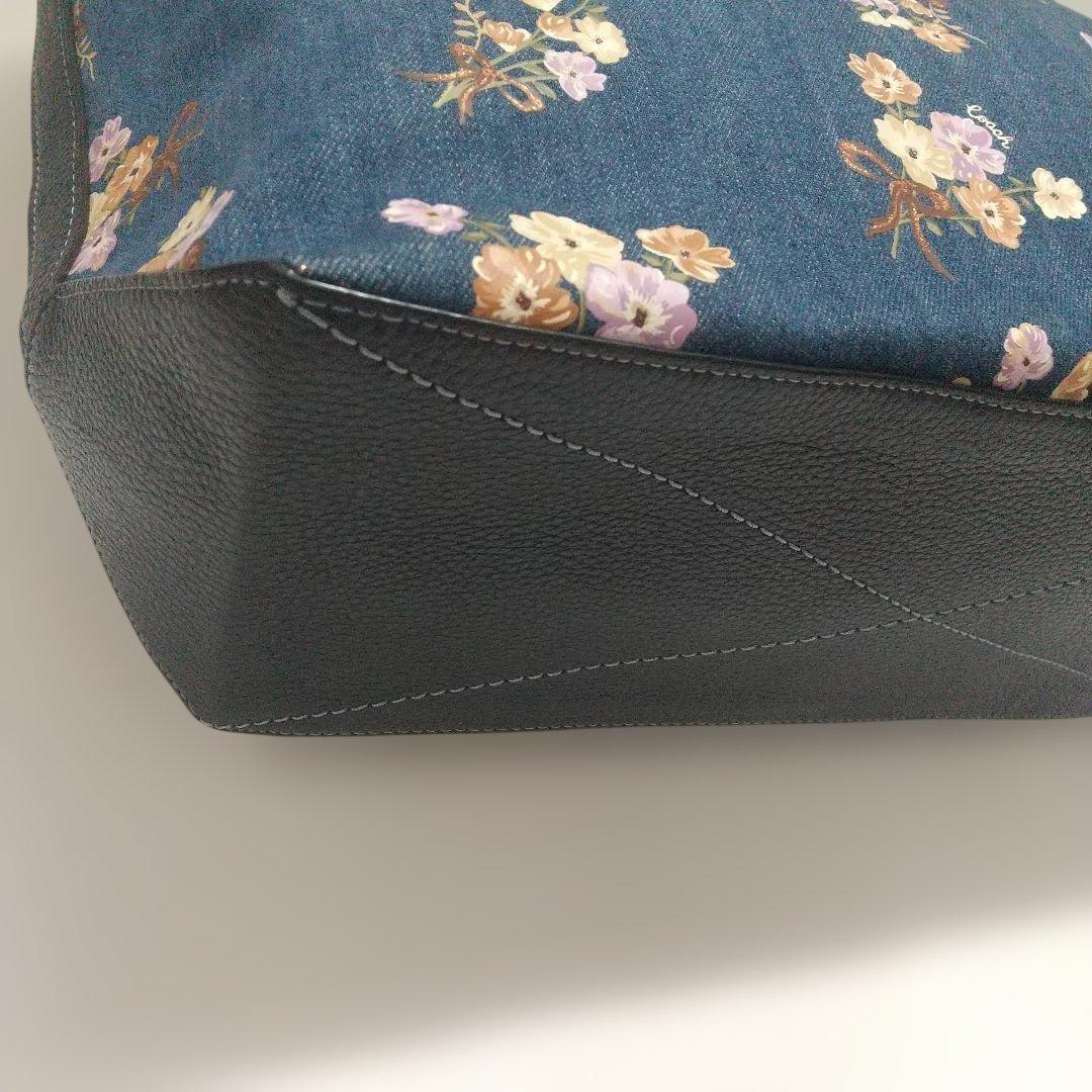 期間限定値下げ COACH デニム花柄トートバッグ 91049