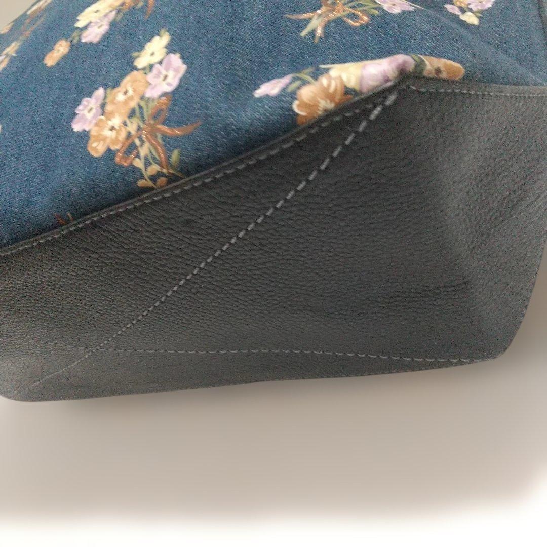 期間限定値下げ COACH デニム花柄トートバッグ 91049