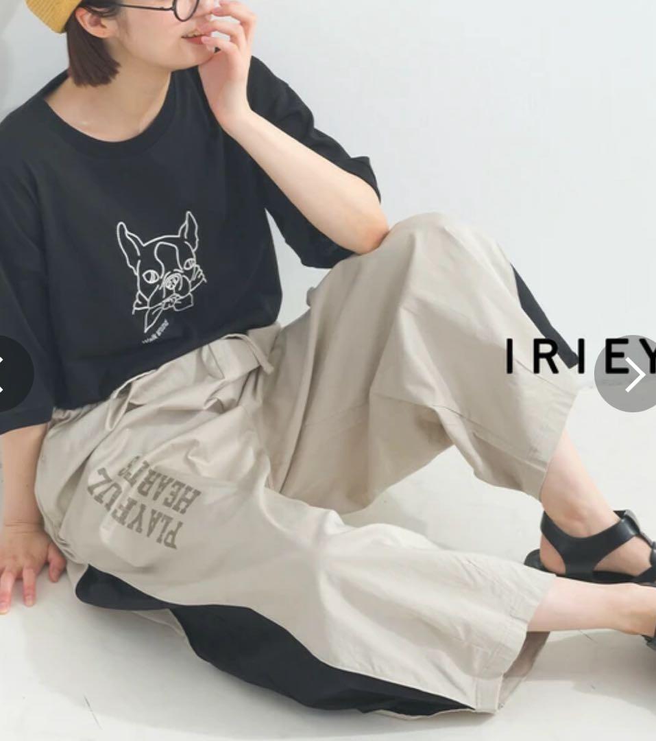 いろはサン IRIEY ツイル脇タックマルチロゴパンツ クロ ベージュ