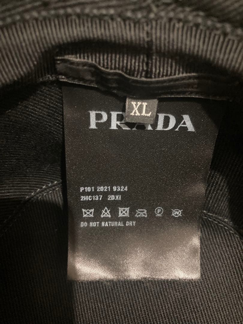 ［PRADA］ブラック バケットハット XL コットン