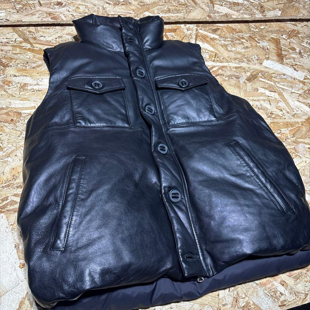 AVIREX ラムレザー　ダウンベスト　2XL 美品