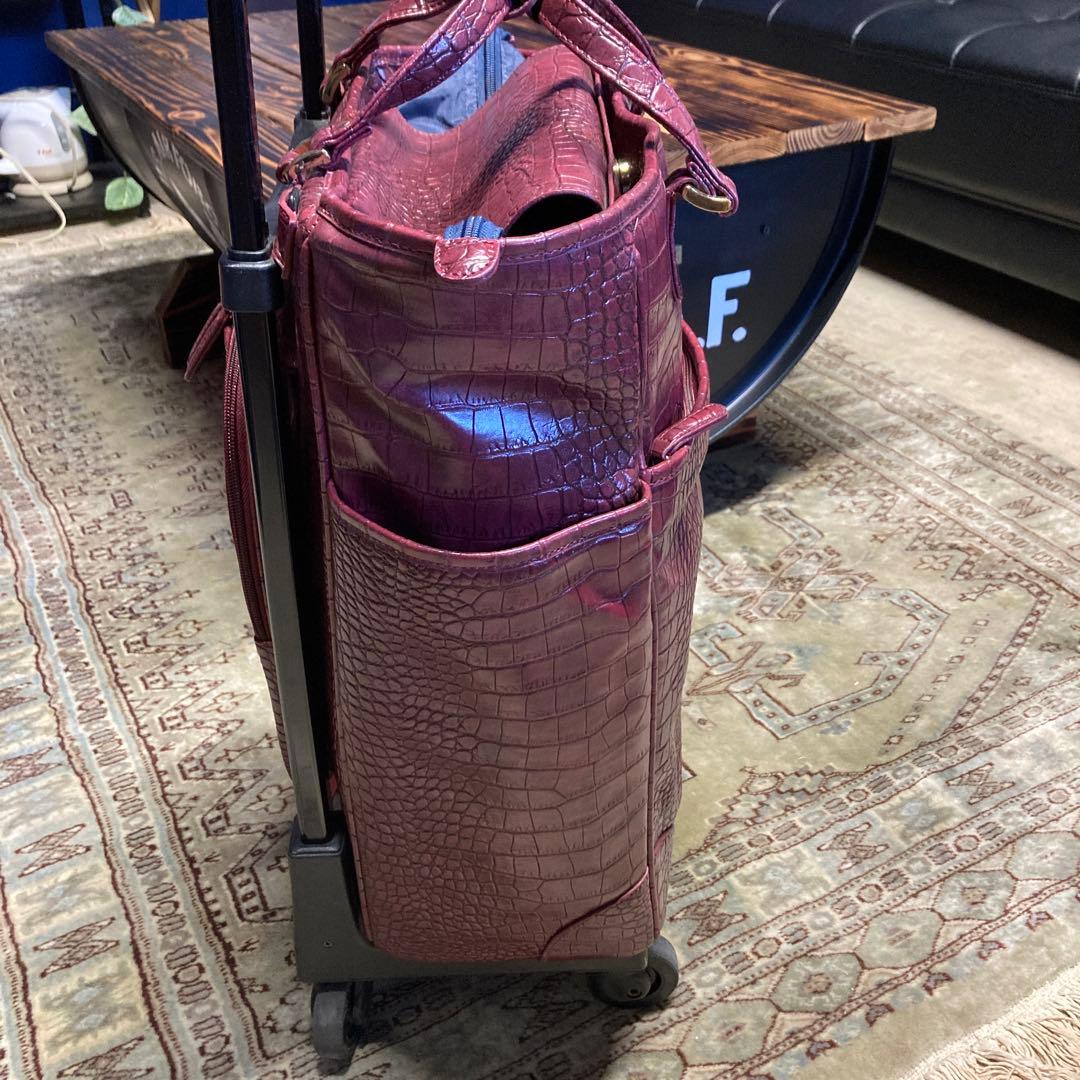 ✳️ SWANY スワニー キャリーバッグ クロコ 型押し 2way レッド