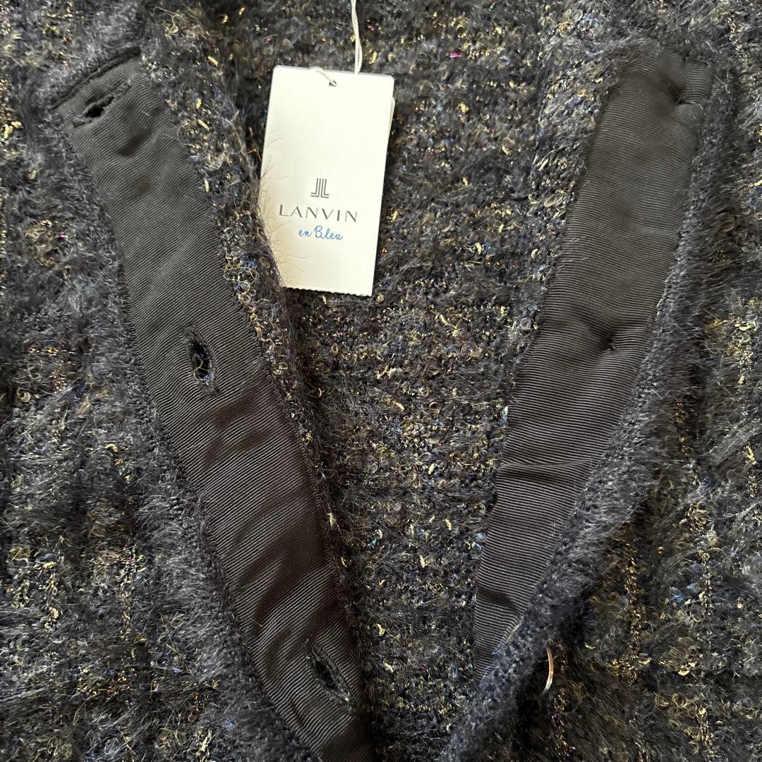 新品ランバンオンブルー2024ツィードニットジャケット税込23100円未使用品