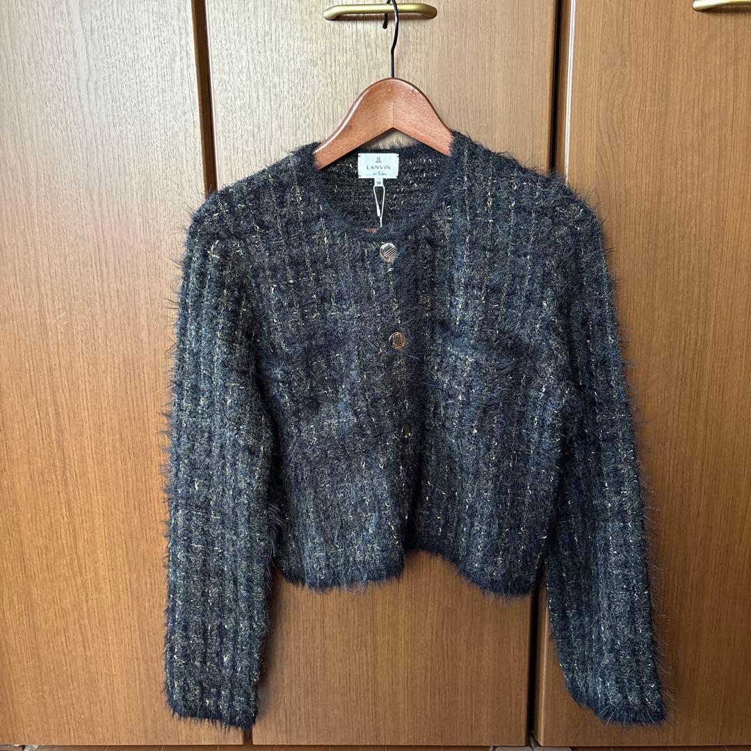 新品ランバンオンブルー2024ツィードニットジャケット税込23100円未使用品