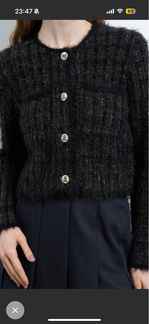 新品ランバンオンブルー2024ツィードニットジャケット税込23100円未使用品