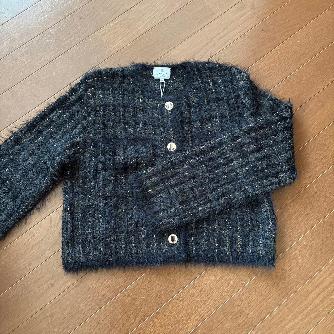 新品ランバンオンブルー2024ツィードニットジャケット税込23100円未使用品