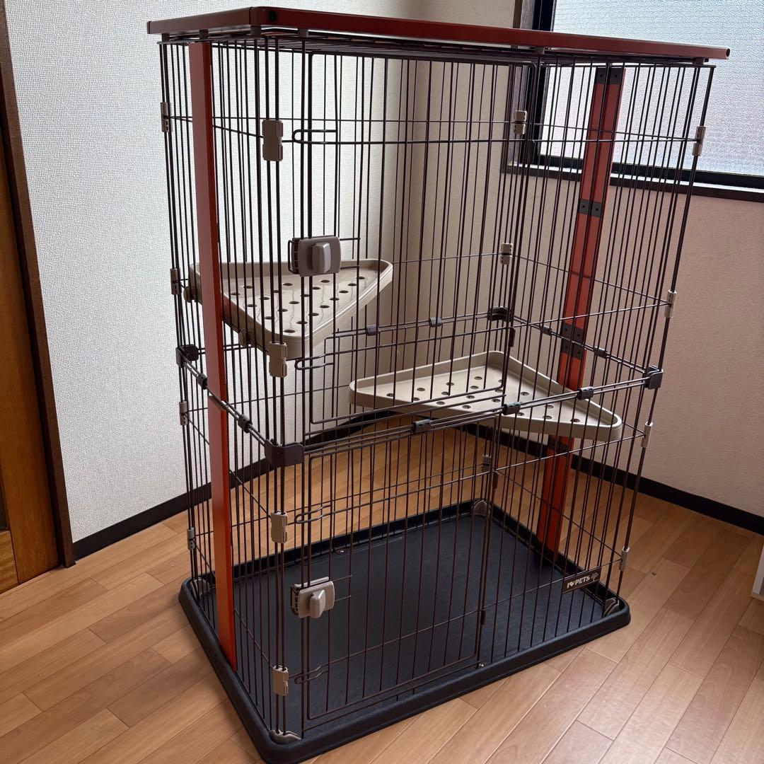 大型キャットケージ ボンビアルコン (Bonbi) ウッドワンサークル2段タイプ