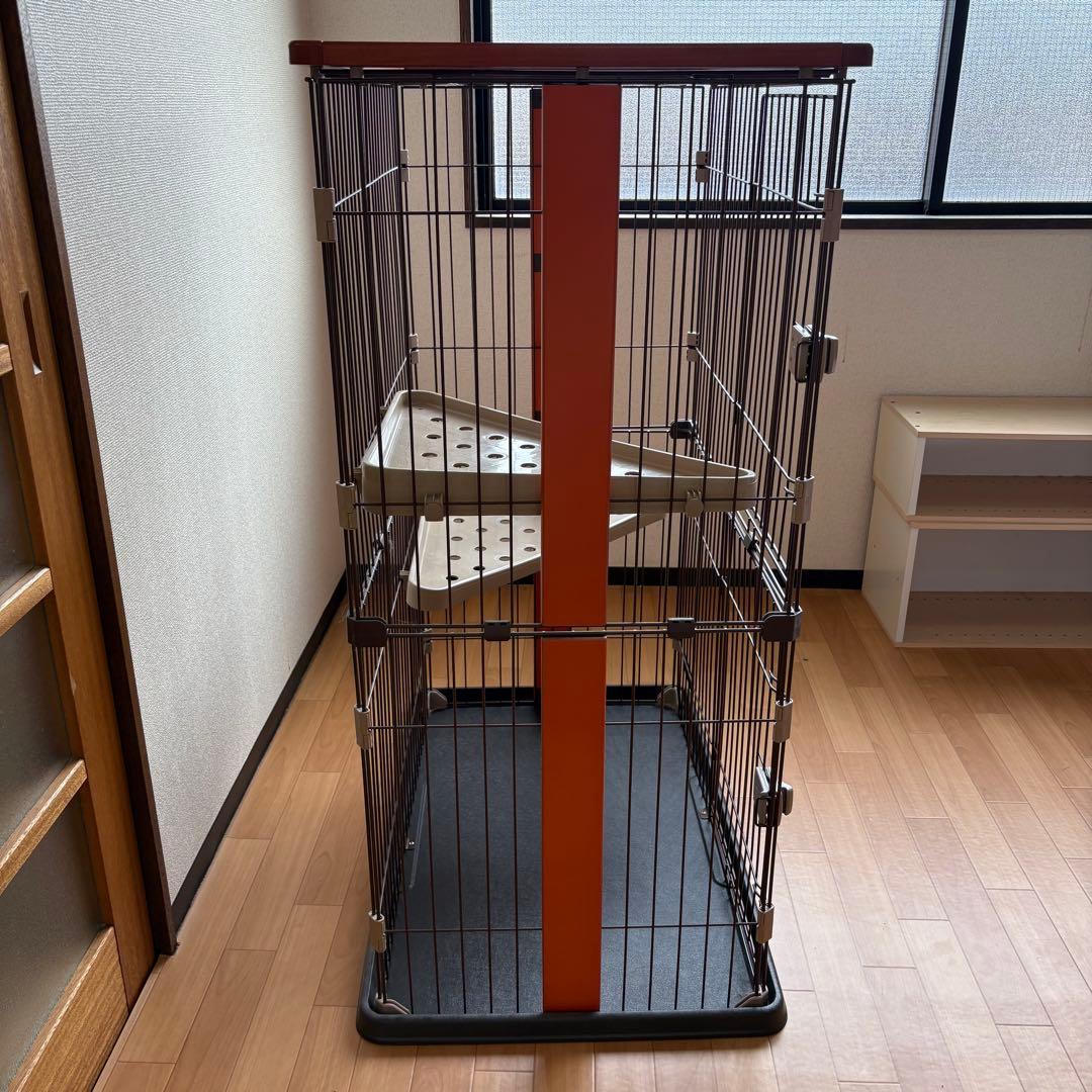 大型キャットケージ ボンビアルコン (Bonbi) ウッドワンサークル2段タイプ