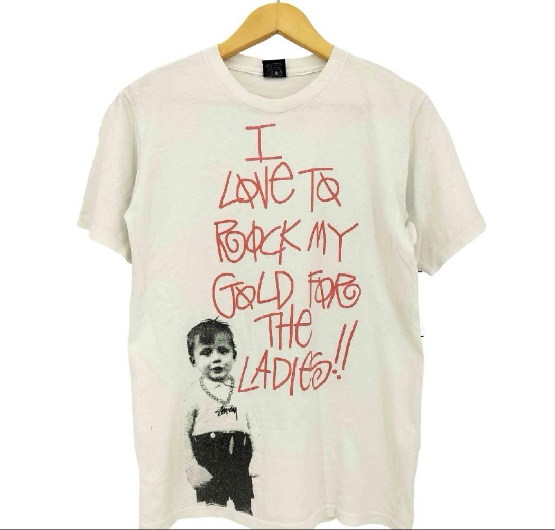 stussy 00s ROCK MY GOLD キッズフォトプリントTシャツ