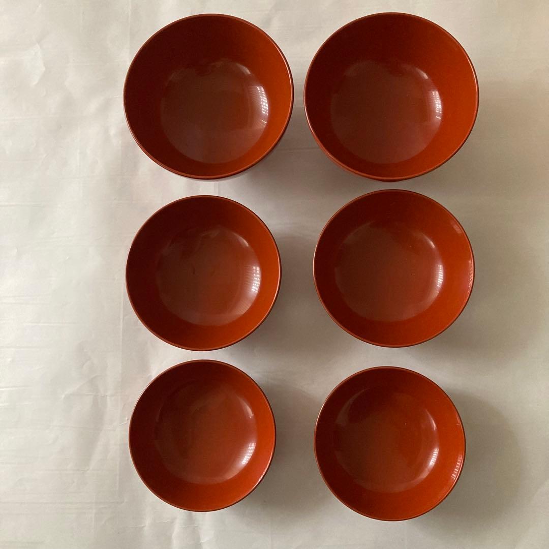 【未使用品】希少 三つ椀×2セット なかにし正 むさしの漆工芸 桐箱入り 漆器