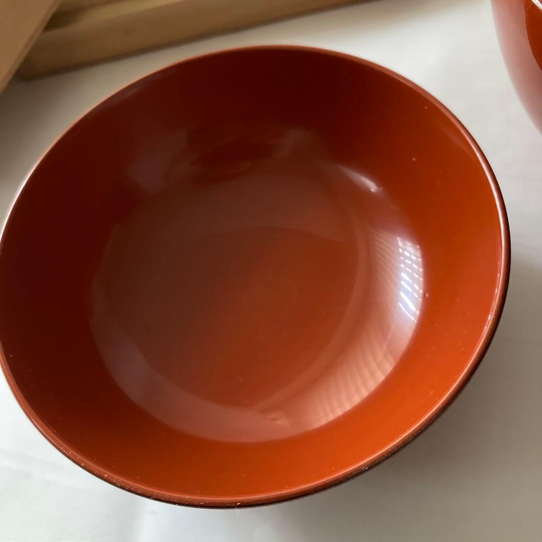 【未使用品】希少 三つ椀×2セット なかにし正 むさしの漆工芸 桐箱入り 漆器