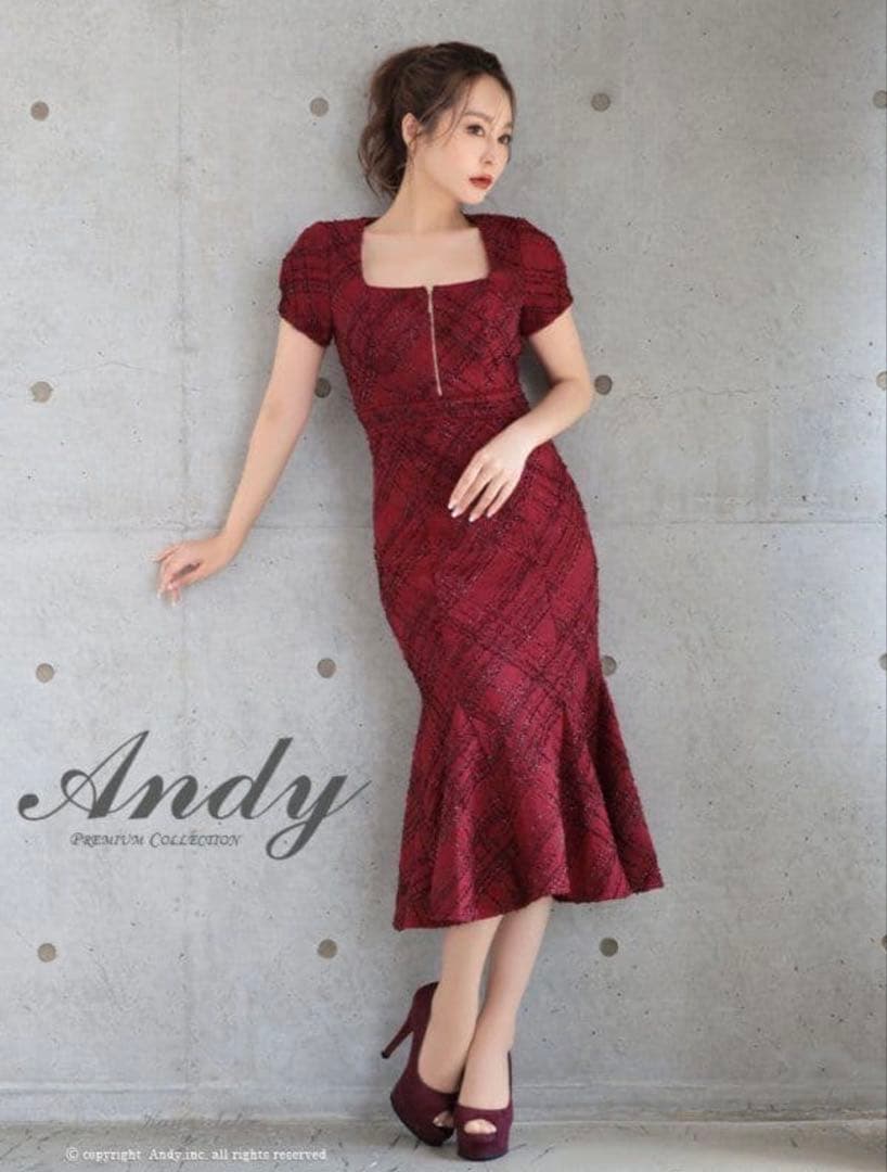 Andy マーメイド フロントジップミディア ムドレスアンディ