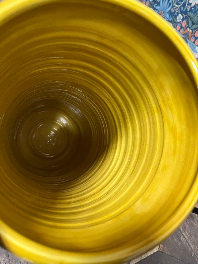 たむ ＊陶器 傘立て インテリア 昭和レトロ 黄色 玄関