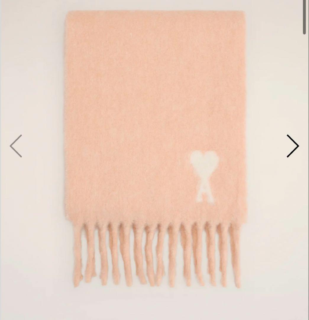 【新品】今季Ami DE COEUR マフラー　スカーフ　パウダー QR付正規品