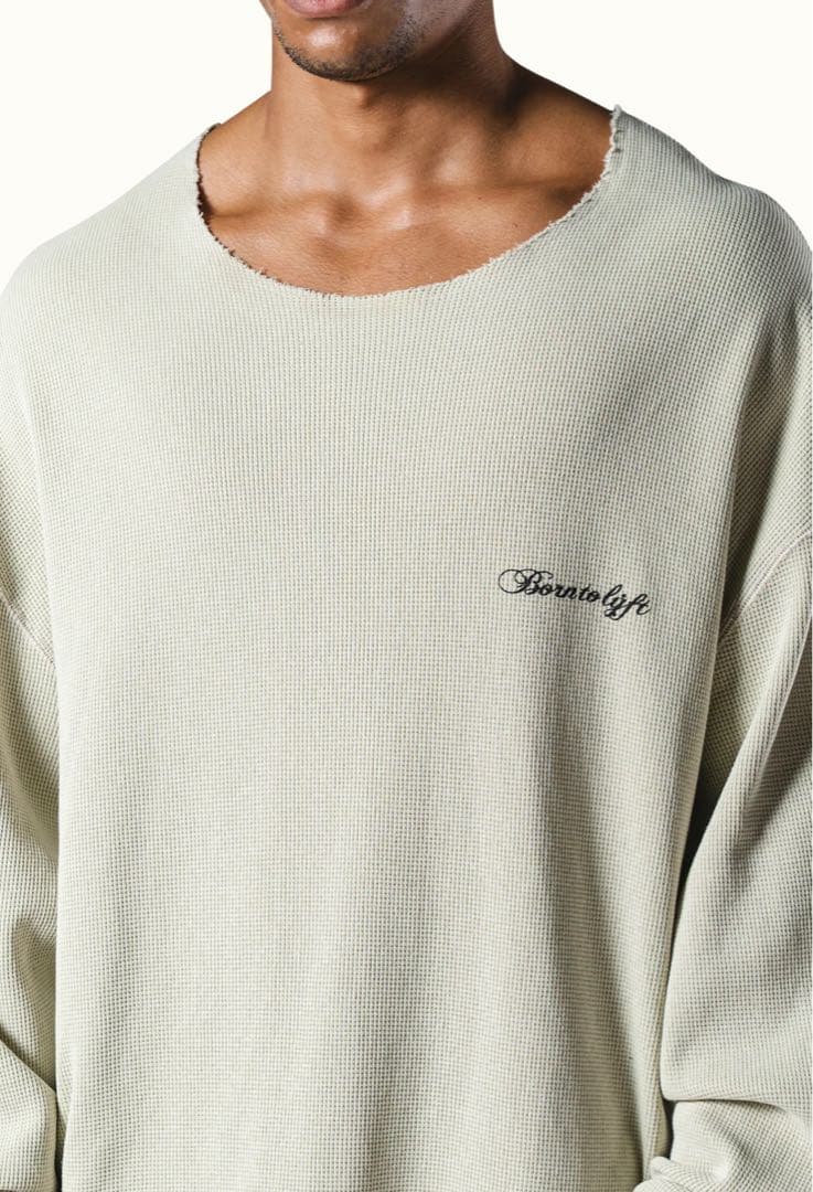 トップス LYFT CUT-OFF VINTAGE THERMAL T-SHIRT