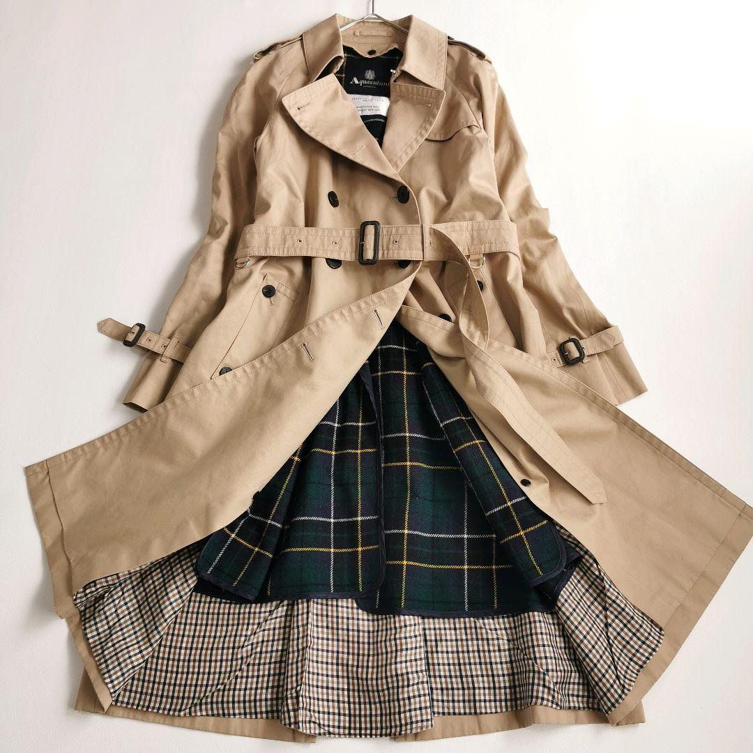 アクアスキュータム トレンチコート ジョンストンズ ライナー付 Lサイズ