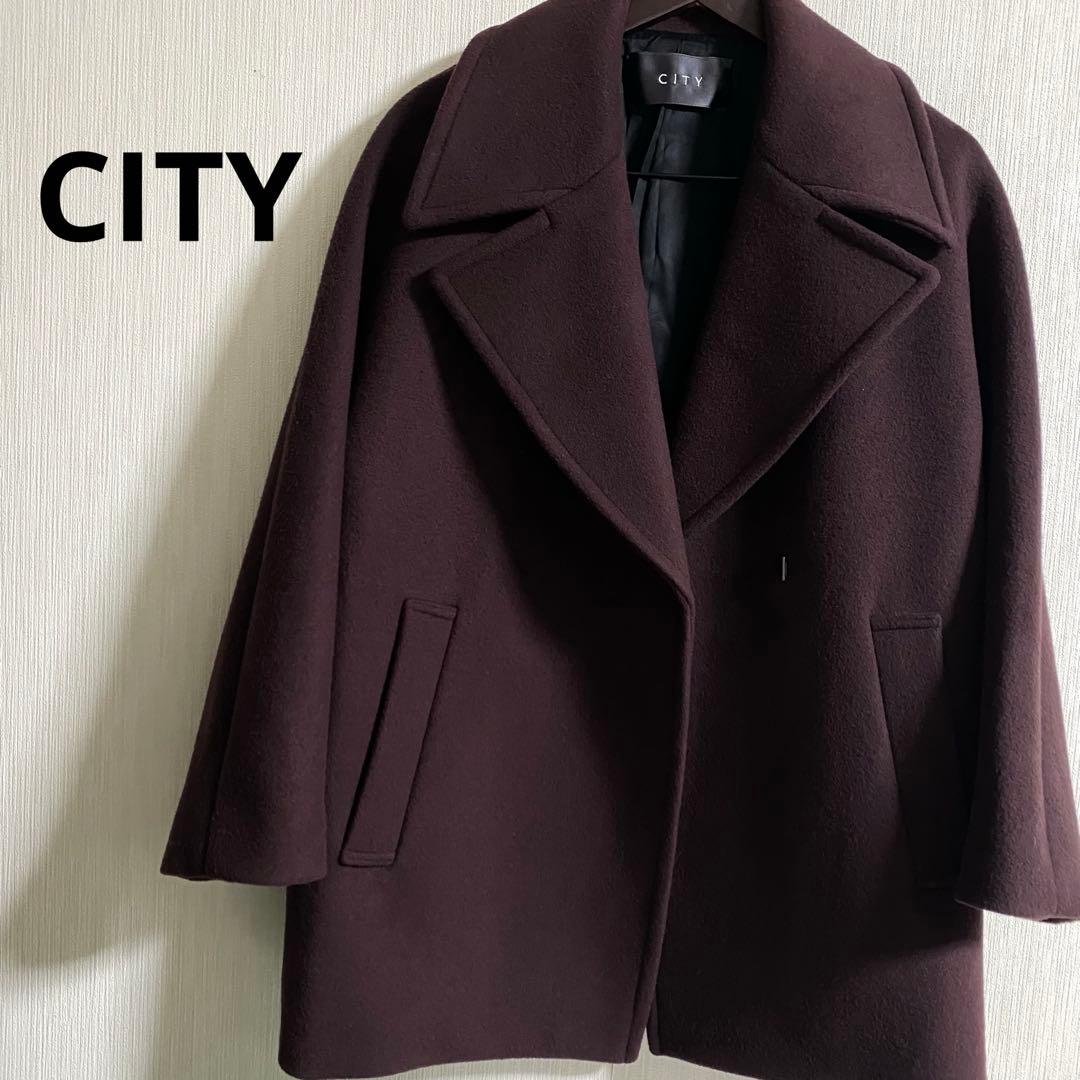 【CITY】美品　スーパー140ビッグカラーショートコート　定価49,500円