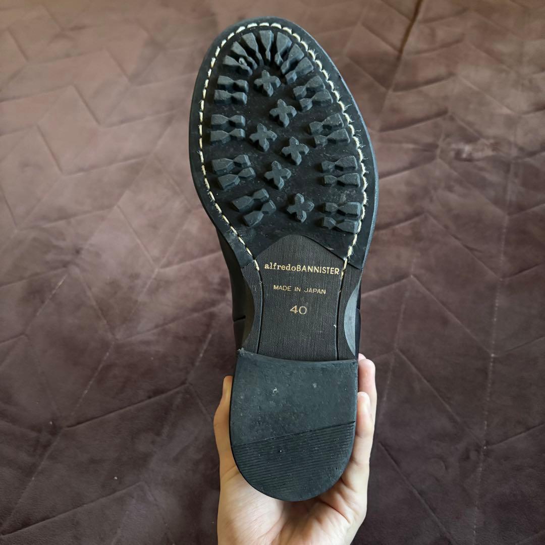 アルフレッドバニスター　バックジップ　40 ブラック　ブーツ　エンジニアブーツ