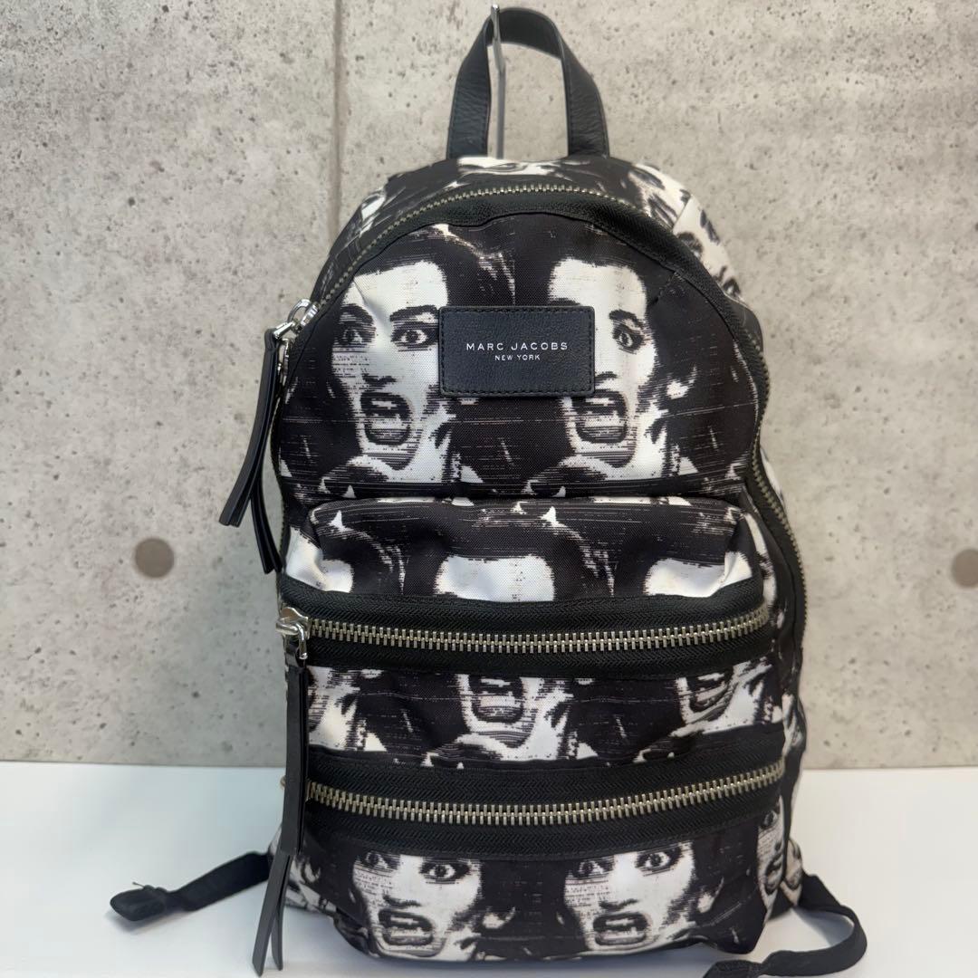S*b様 マークジェイコブス マリアカラスプリント バックパックホワイト×ブラッ