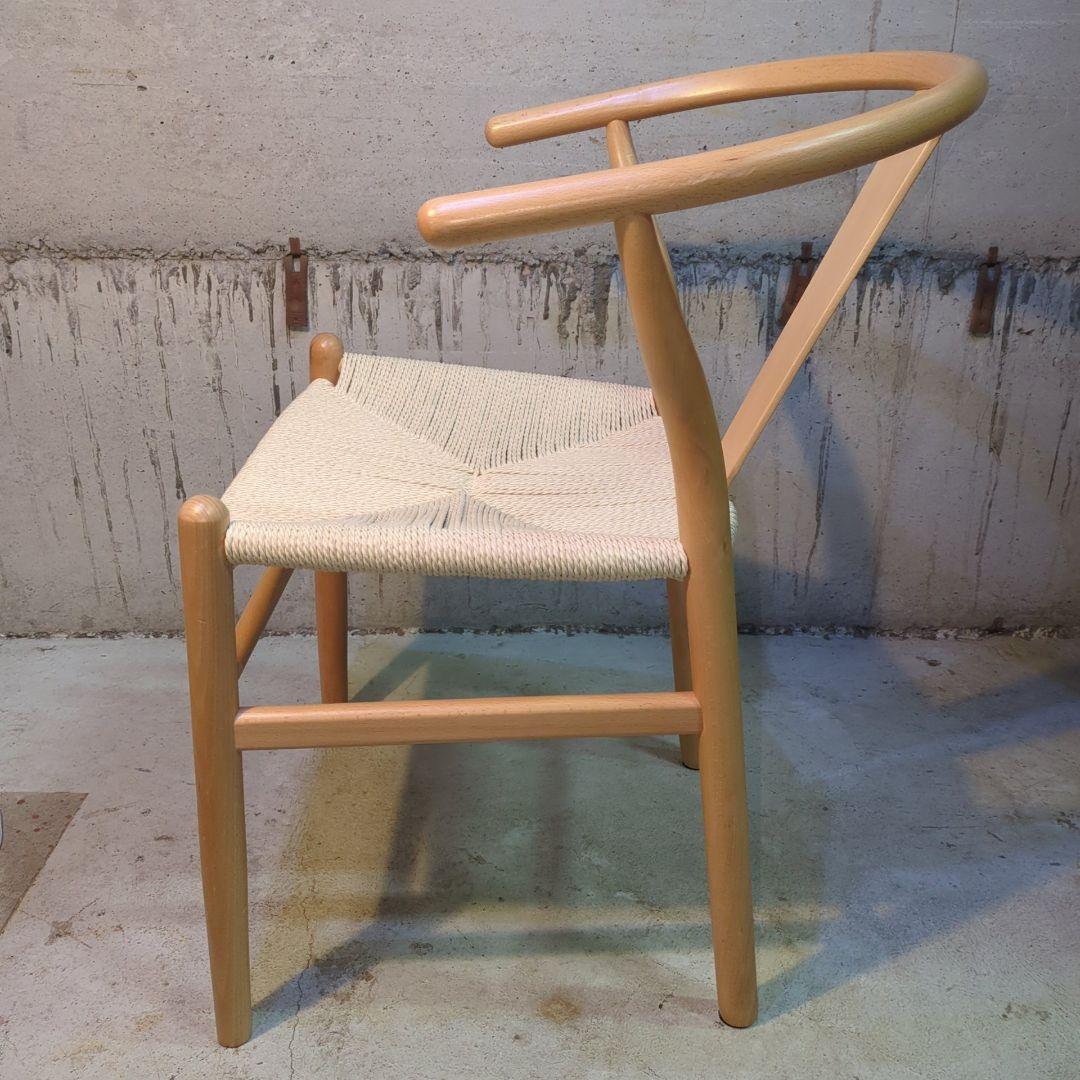 美品！ペーパーコード 天然木アームチェア ダイニングチェア Yチェア風 曲木　②