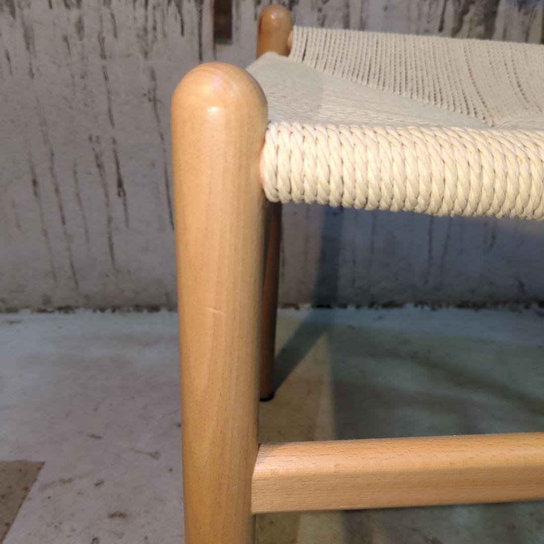 美品！ペーパーコード 天然木アームチェア ダイニングチェア Yチェア風 曲木　②