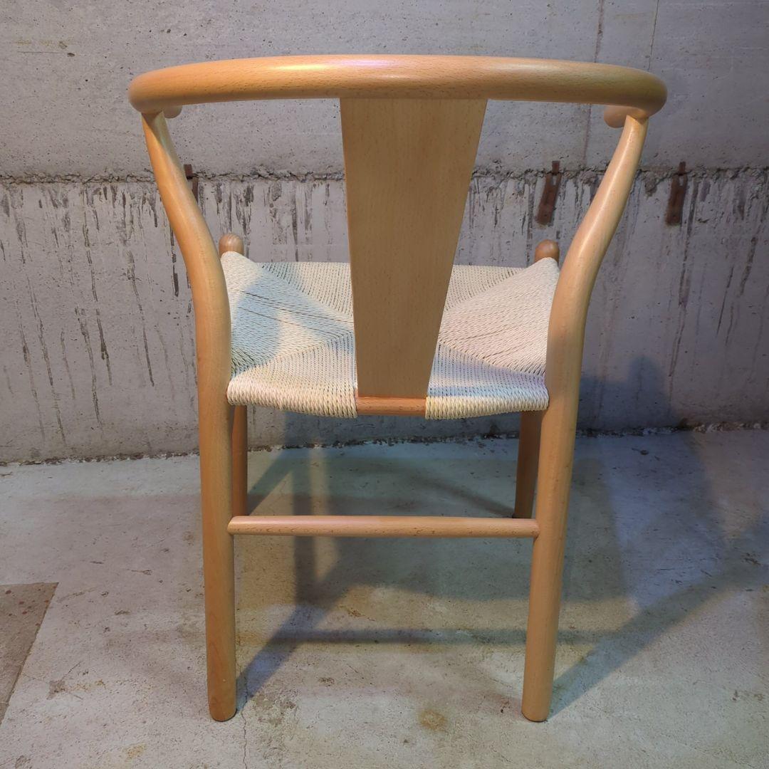 美品！ペーパーコード 天然木アームチェア ダイニングチェア Yチェア風 曲木　②