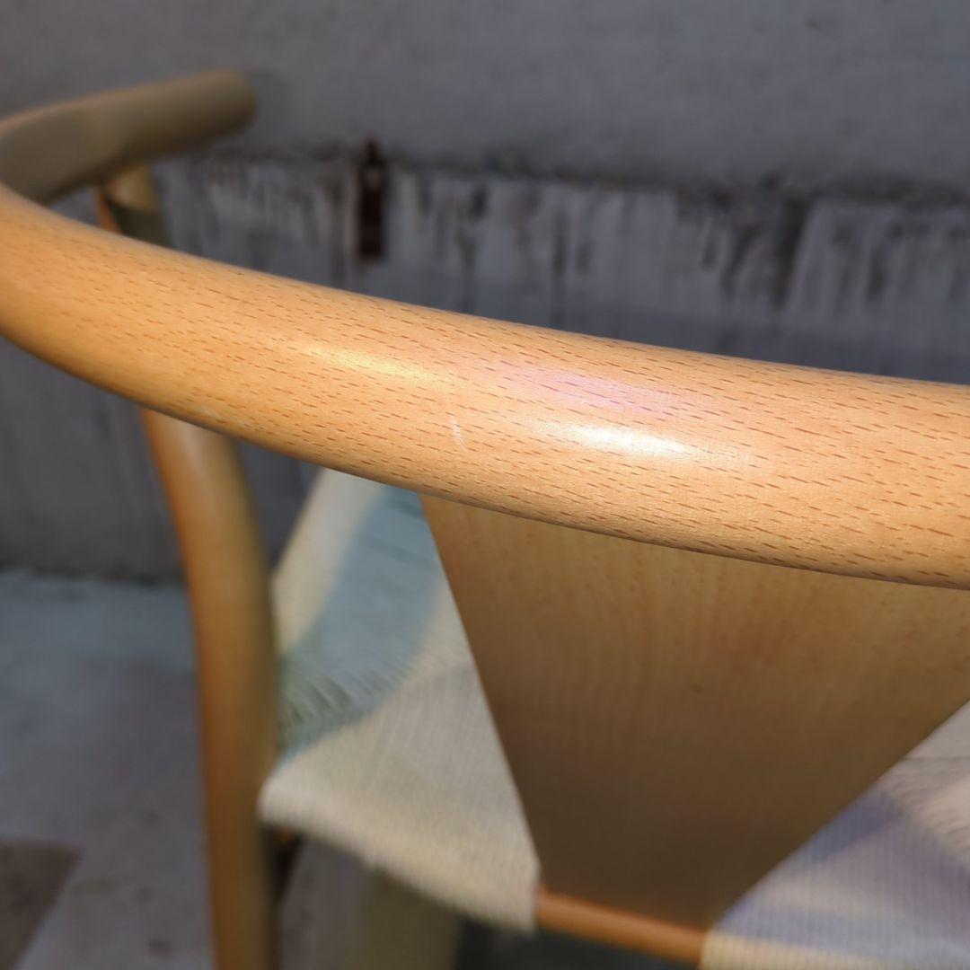 美品！ペーパーコード 天然木アームチェア ダイニングチェア Yチェア風 曲木　②