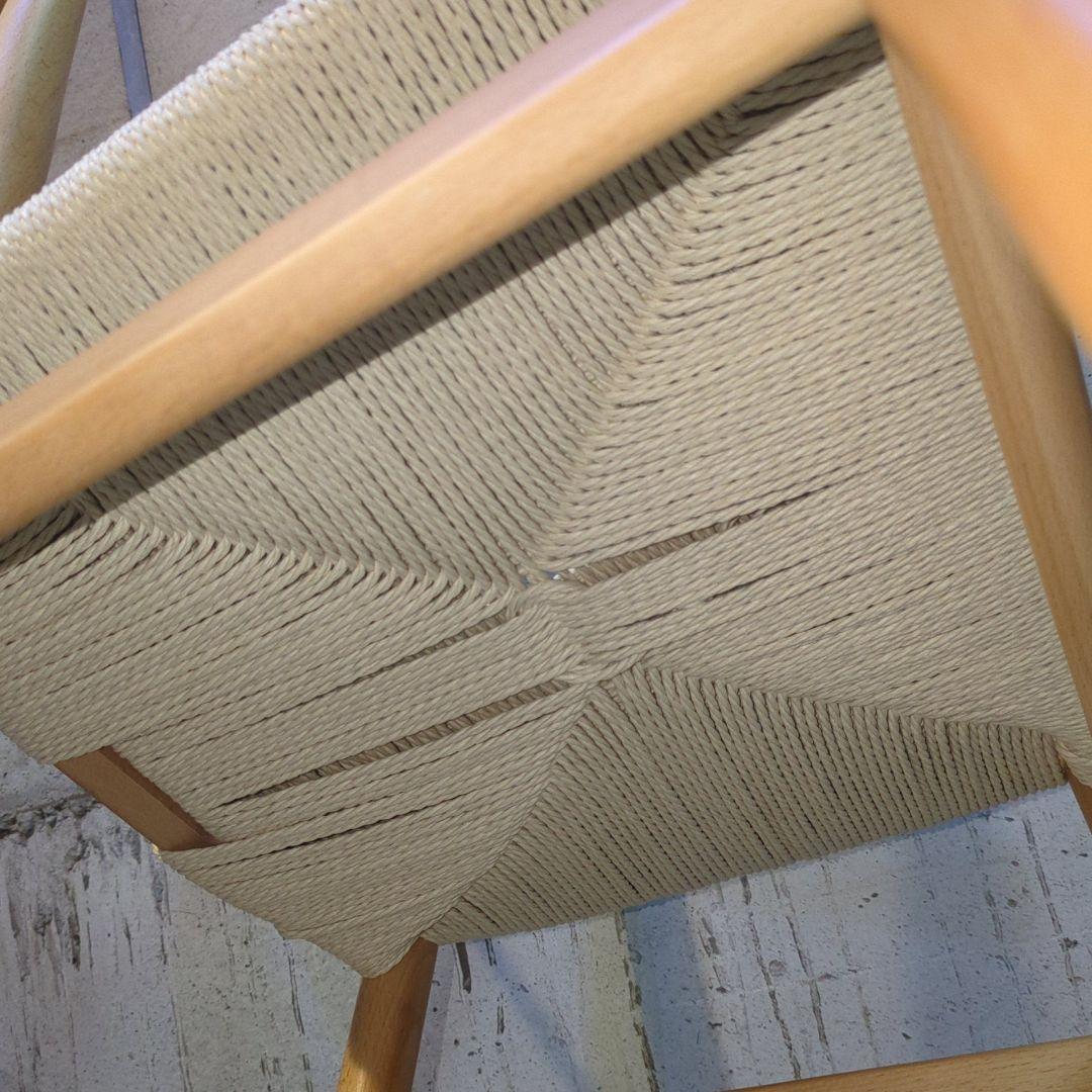 美品！ペーパーコード 天然木アームチェア ダイニングチェア Yチェア風 曲木　②