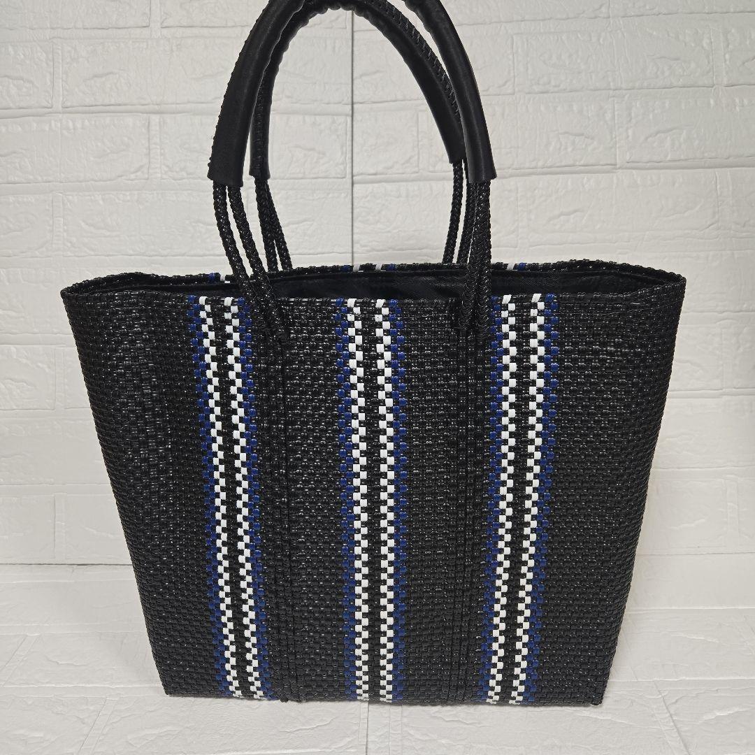 【未使用扱】WOVEN ストライプ かごバッグ