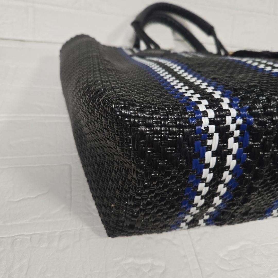 【未使用扱】WOVEN ストライプ かごバッグ