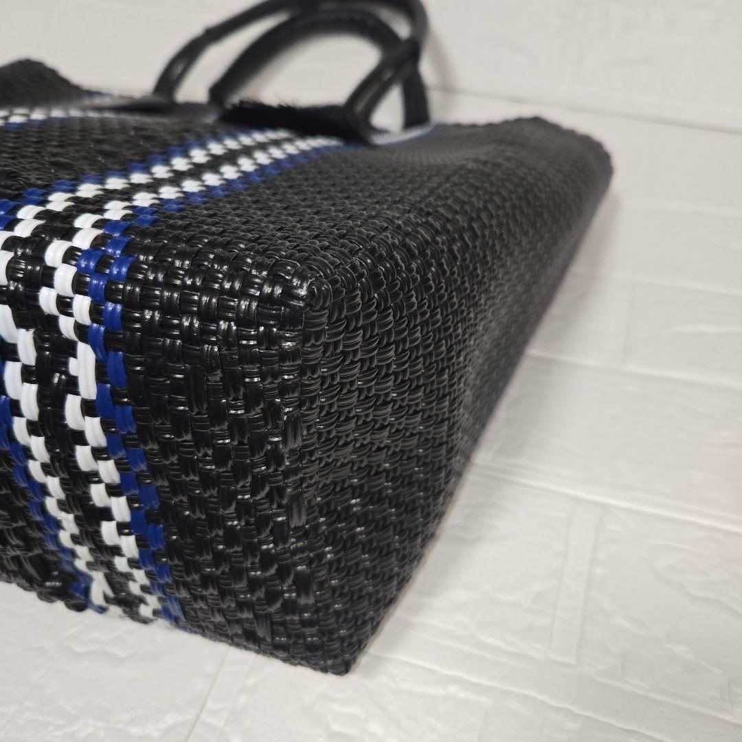 【未使用扱】WOVEN ストライプ かごバッグ