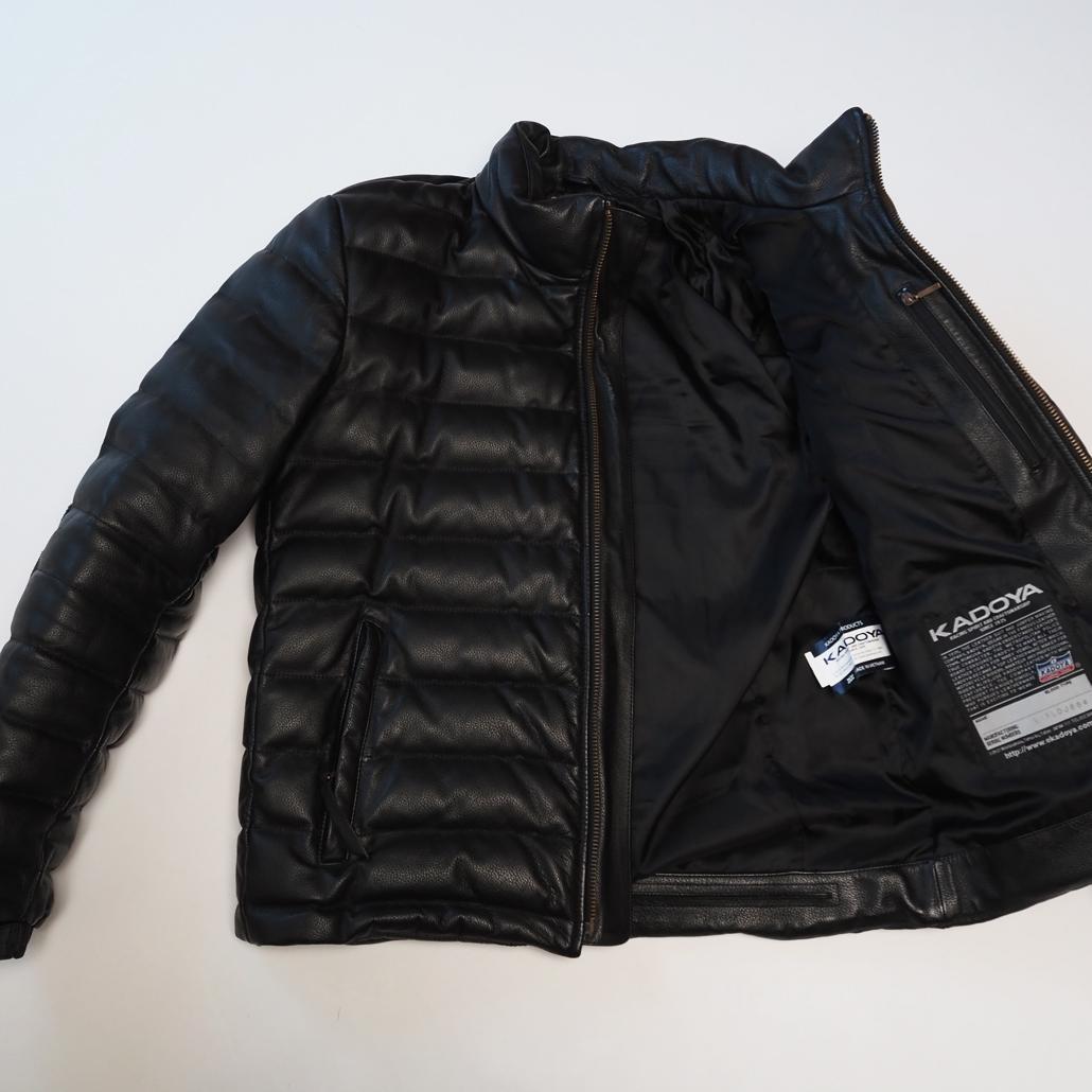 美品 プロテクターフル装備 KADOYA ライディング レザーダウンジャケット