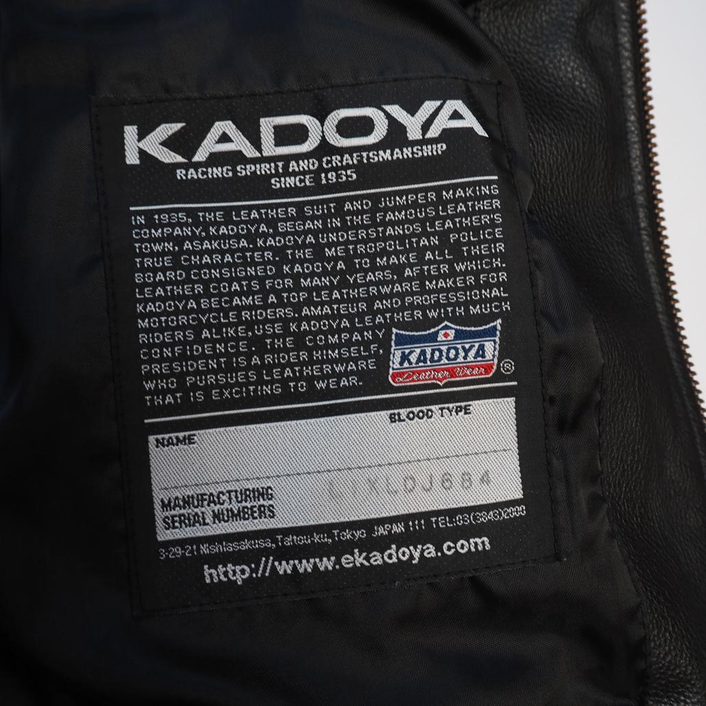 美品 プロテクターフル装備 KADOYA ライディング レザーダウンジャケット