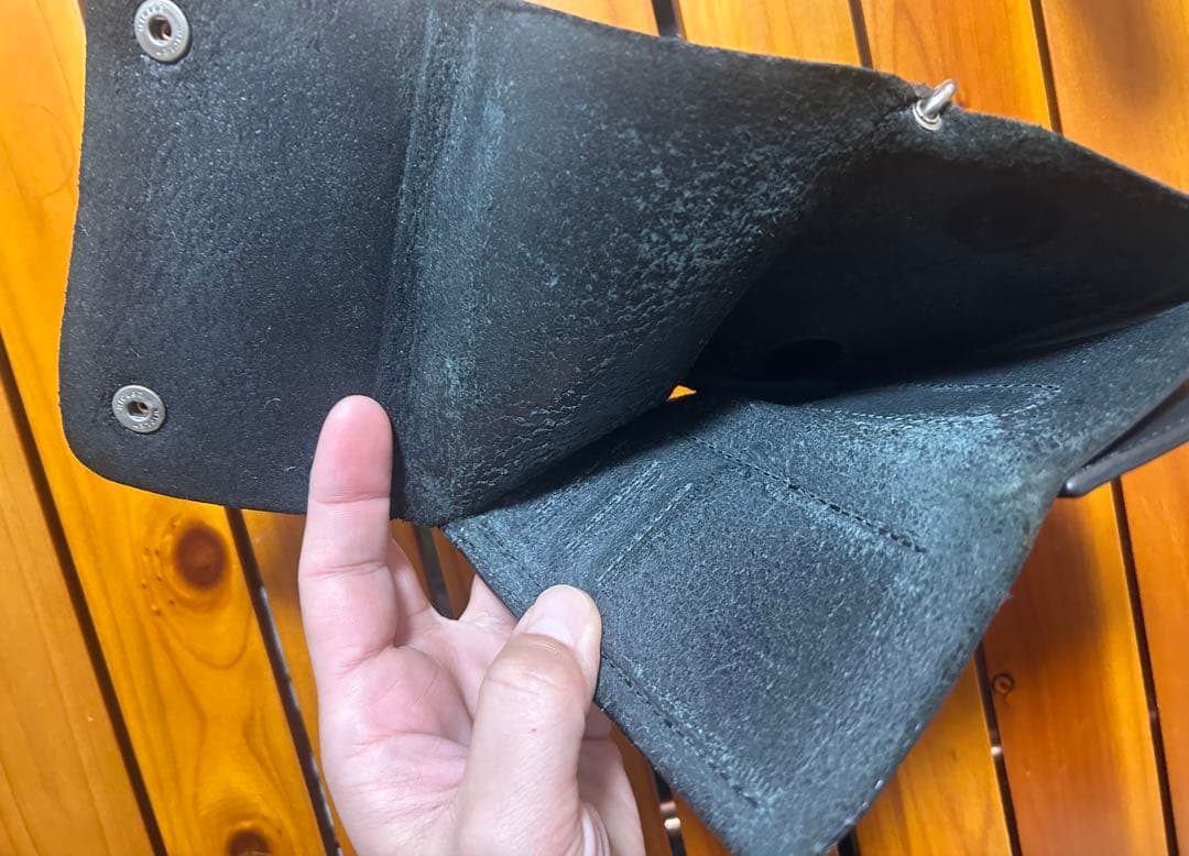 レッドムーンREDMOON2つ折り財布 TW01-MID ブラック チェーン付き