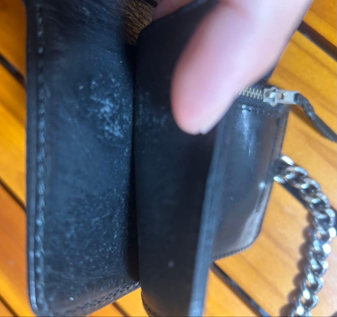 レッドムーンREDMOON2つ折り財布 TW01-MID ブラック チェーン付き