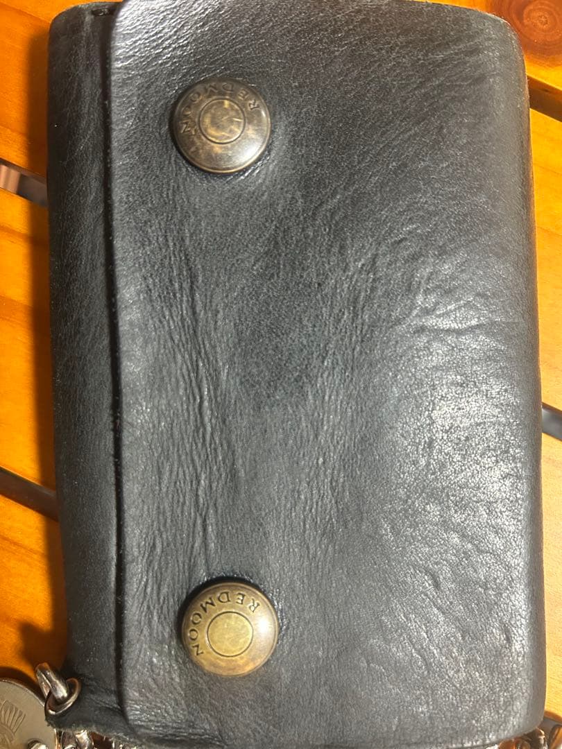 レッドムーンREDMOON2つ折り財布 TW01-MID ブラック チェーン付き