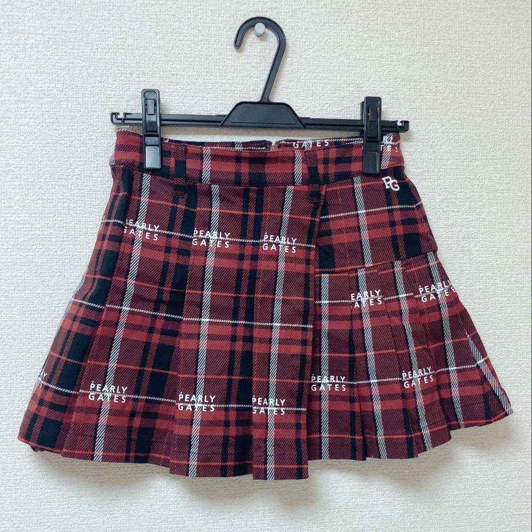 パーリーゲイツ　チェック　スカート　プリーツ　00/XSサイズ