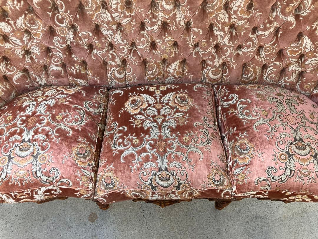 【たかの～4/3まで】イタリア製 アンティーク 3人掛けソファ＜送料込＞