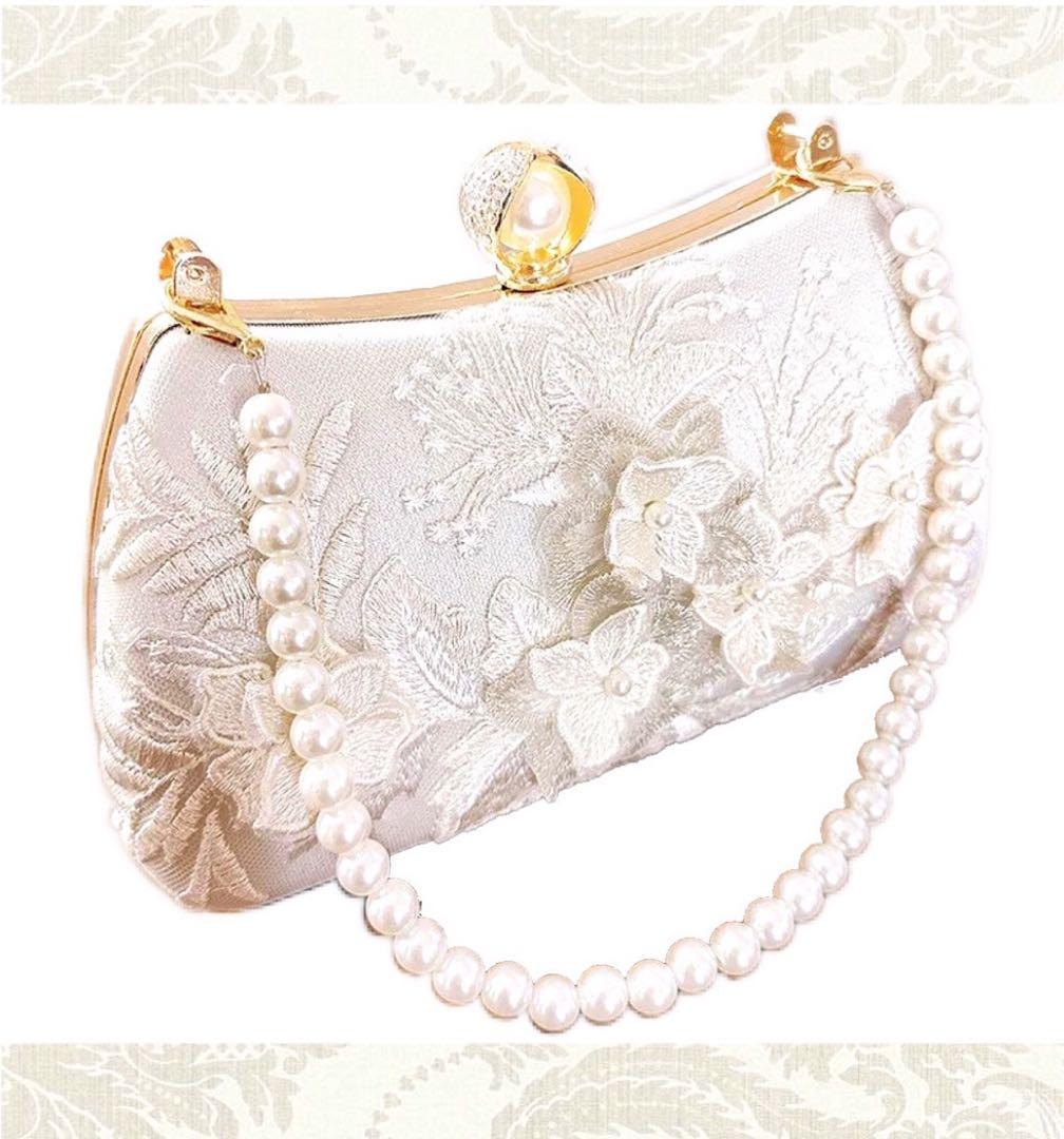 和装 洋装 パール 刺繍 ハンドバッグ ショルダーバッグ 着物 振袖 スーツ