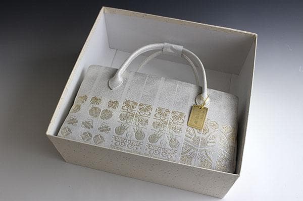 新品未使用 ！！特別セール！！京都 西陣 正絹 帯使用 利休バッグ 25918